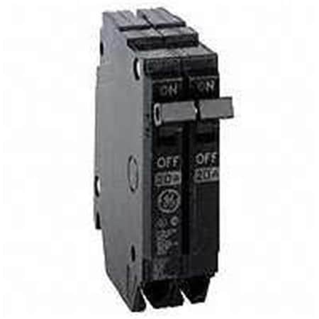 Ge Electric Circuit Breaker, THQP Series, 20A, 2 Pole, 120/240V AC, 10kA at 120/240V AC 6122477